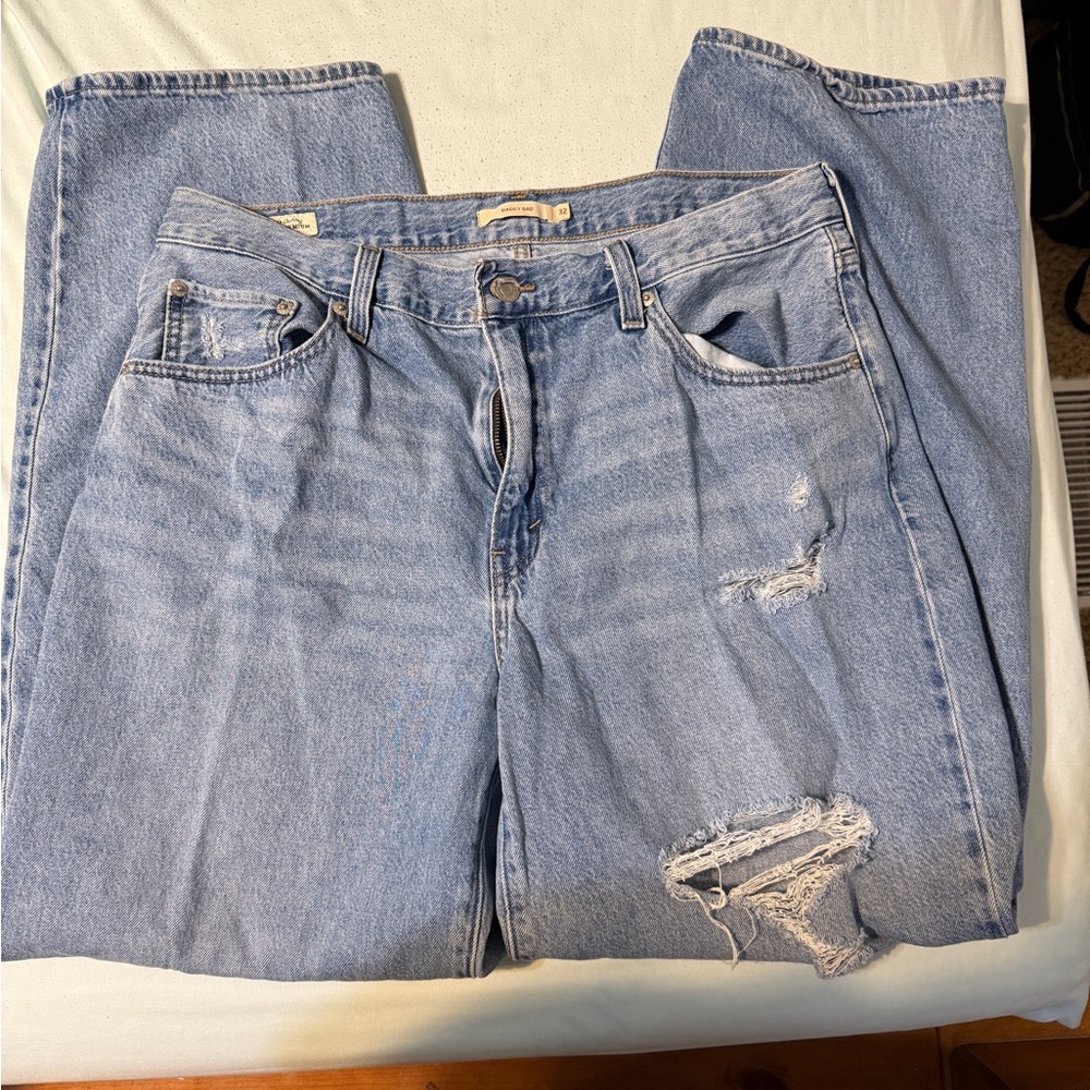 Levi's Classic Blue Distressed Boyfriend Jeans